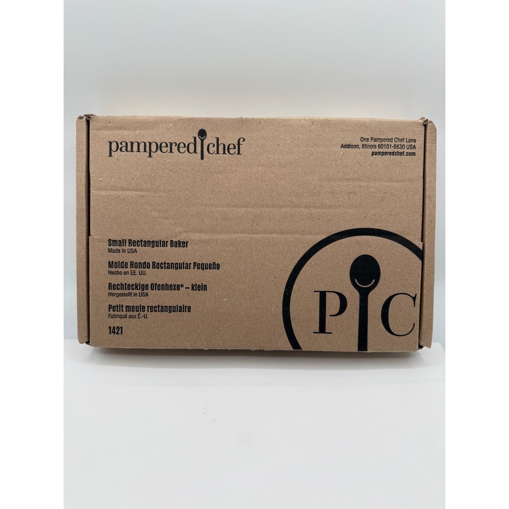 #1421 - Pampered Chef Greystone Glazed 6x9x1.75 Small Rectangular Baker- 1 Quart